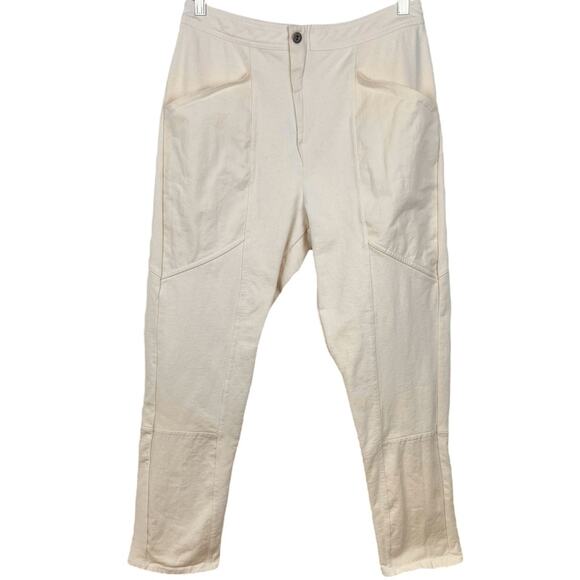 Zara Cream Moto Utility Pants L - Picture 2 of 8